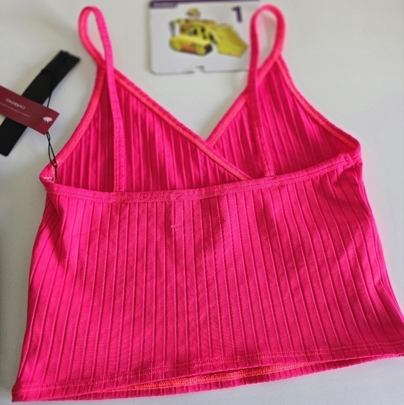 Carbon38 Women's Vertical Ribbed Wrap Tank Red XS New With Tag Athleisure - Picture 5 of 8